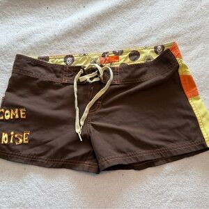 Billabong Brown and Yellow Women's Athletic Shorts
